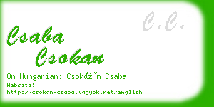 csaba csokan business card